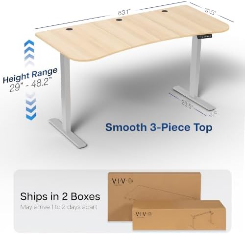 VIVO Light Wood 63 x 32 in Standing Desk, DESK-KIT-1G1C