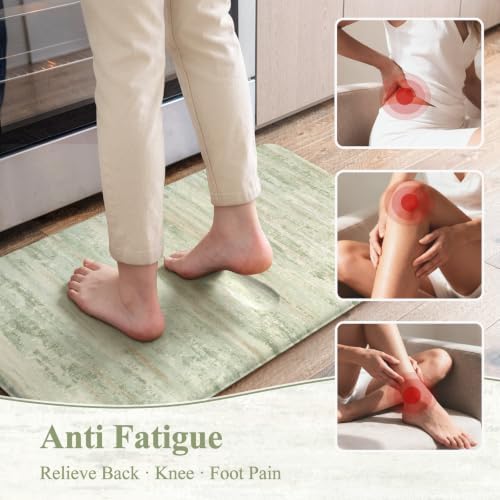 KIMODE Kitchen Mats for Floor Cushioned Anti Fatigue,Green Padded Floor Mat