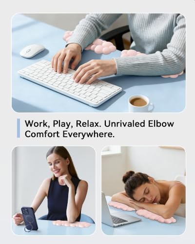 Laborio Elbow Pad for Desk, 2-Pack Cloud Elbow Rest(Pink), Edge Arm Rest