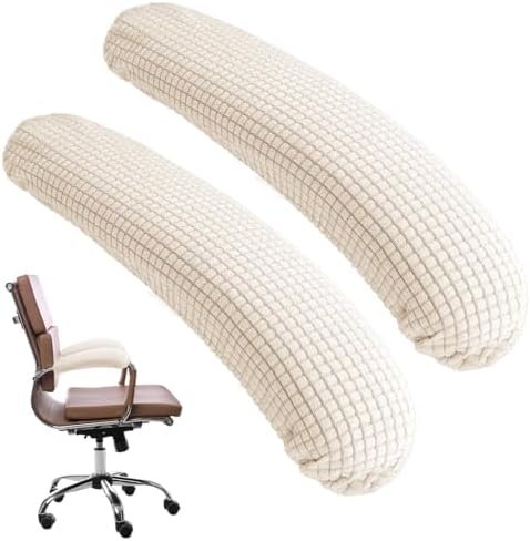 Office Chair Armrest Covers, 2Pcs Office Removable Arm Rest Covering, Elastic Chair Armrest Covers, Office Seat Hand Rest Protector, Arm Covers Protectors for Office Chair(Beige)