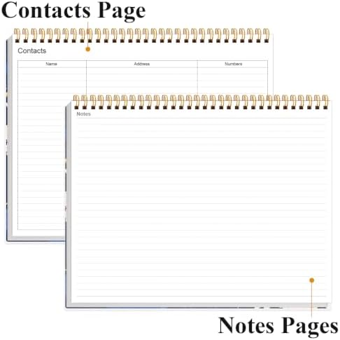 Weekly Productivity Dashboard - 8.5" x 11" Dashboard Desk Notepad Has 6 Focus Areas to List Tasks for Goals, Projects, Clients, Academic or Meal-Organize Your Daily Work Efficiently, 54 Weeks, Blue Leaf Flower