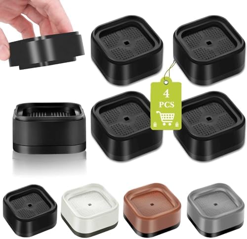 4 Pack Furniture Risers 1 Inch, Adjustable Bed Risers Heavy Duty for Table Desk Couch Chair Sofa Cabinet Bed Legs Dorm, Square Stackable Bed Raisers Blocks Lift Height 1", 2" or 3", Black