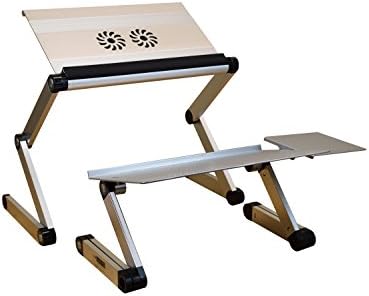 Uncaged Ergonomics Standing Desk Converter with 2 Fans & 3 USB (Silver)
