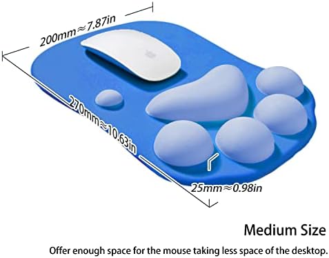 Cat Paw Mouse Pad, Ergonomic Mouse Mat with Wrist Support