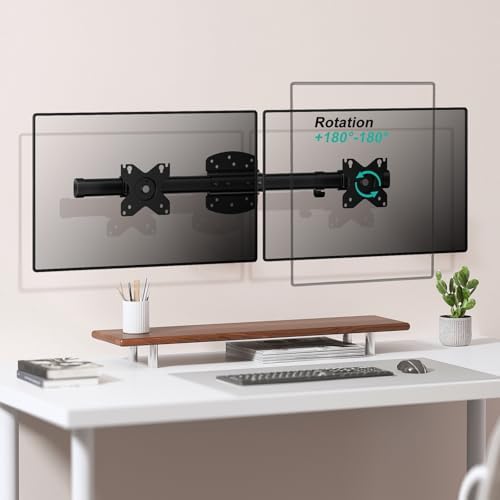 WALI Dual Monitor Wall Mount for 13-27 inch Screens, up to 22lbs