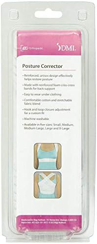 DMI Posture Corrector, Unisex, White, Criss-Cross Foam Bands, Extra Large, 46" to 48" Chest Size