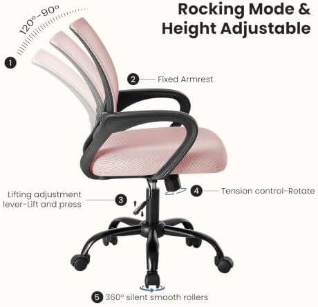 DUMOS Ergonomic Office Chair, Executive Desk Chair with Lumbar Support