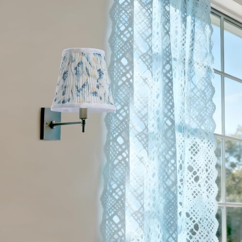 Fuloon Chandelier Lamp Shades, Clip on Small Sconce Lamp Shades, Suit for Candelabra Bulbs in Modern/European/French Country/Farmhouse Decoration, 3.5x4.3x4.9 in(6 Pack, Chiffon Watercolor Painting)