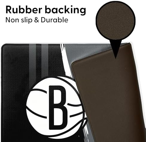Northwest NBA Brooklyn Nets Embossed Anti-Fatigue Mat, Cushioned Kitchen Floor Rug, Non-Slip PVC Standing Comfort, 18 x 30 in