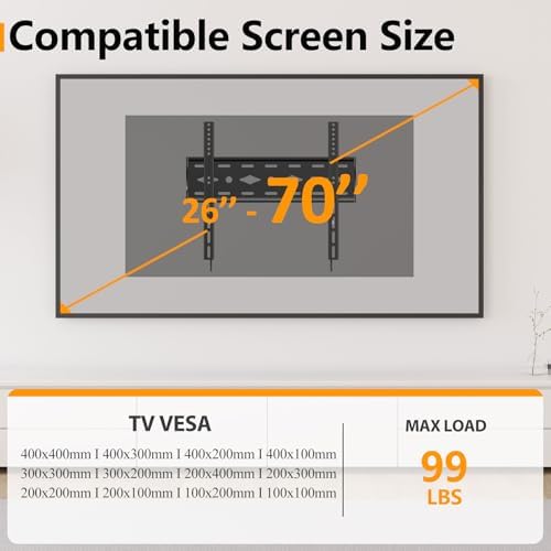 TV Wall Mount Quick Release for 26-70 inch TV Bracket Ultra Slim