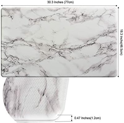 Art3d Premiun Reversible Anti-Fatigue Kitchen Mat, Anti-Slip Floor Comfort Mat for Kitchen, Bathroom, Laundry Room or Office (18x30, Marble Design)