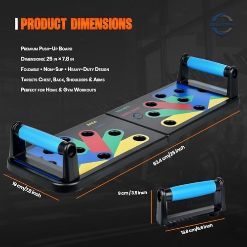 Foldable Push Up Board with 5 Resistance Bands, Home Gym Workout Equipment