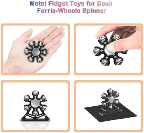 Desk-Fidget-Toys for Ferris-Wheels-Spinner: Metal Kinetic-Spinner 4mins, Cool-Gadgets for Kid Children Teen Adult EDC-Toy, ADHD Tools Cool-Stuff Stress Relief for Office Home School Christmas