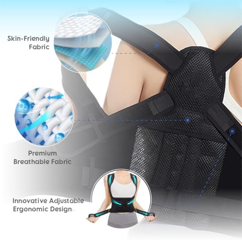 Posture Corrector for Women/Men Adjustable Full Back Brace Support