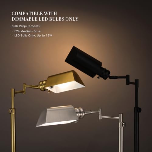 O'Bright Arcadia Pharmacy Desk Lamp, Brushed Nickel