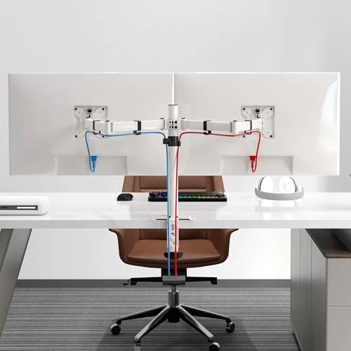 Pholiten Dual Monitor Stand for 2 Screens up to 38Inches, White