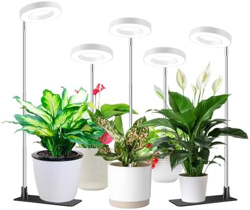 Aokrean Halo Grow Lights for Indoor Plants, Full Spectrum with Base 5 Pack