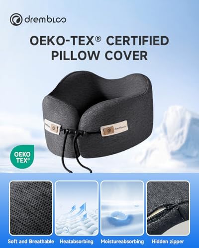 Travel Neck Pillow for Airplane, 360° Ergonomic Support for Sleeping