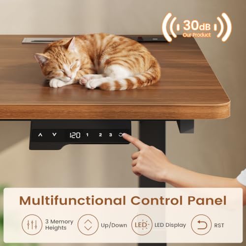 SEDETA Standing Two Person Desk with 4 Drawers, 2 Power Outlets, CPU Stand