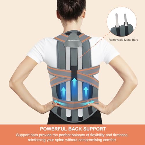 AIDY-PRO Full Back Brace Posture Corrector for Men And Women, Upper Back Support Brace Straightener Adjustable Shoulder Posture Corrector for Women Neck Hump, Hunchback, Thoracic, Spine Correctors L