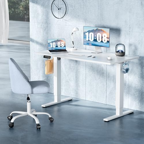 DUMOS 55 Inch Electric Standing Desk, Memory Adjustable Home Office Desk