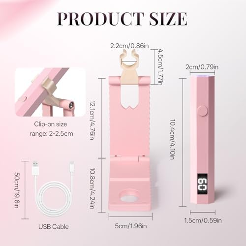 krofaue Mini Handheld UV Nail Light with Stand, Portable Flash Cure