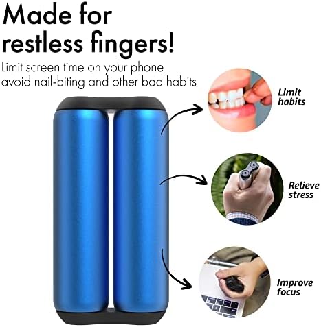 ONO Roller - Handheld Fidget Toy for Adults | Help Relieve Stress, Anxiety, Tension | Promotes Focus, Clarity | Compact, Portable Design (Sapphire, Full Size - Aluminum)