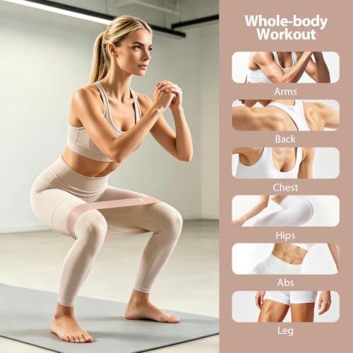 6-Pack Premium Natural Rubber Thickened Workout Resistance Bands Set for Home Gym & Physical Therapy, Anti-Snap Durable Exercise Bands for Full Body Strength Training, Legs, Glutes, Multi-Level