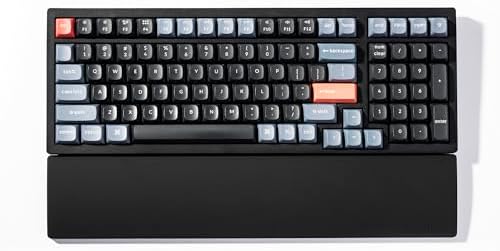 Ergonomic Silicone Wrist Rest for Keychron K4 Pro / K4 Max / Q5 / V5 / V5 Max,15.37" Honeycomb Non-Slip Palm Rest, 96% Full-Sized Mechanical Keyboards Support with Typing Pain Relief