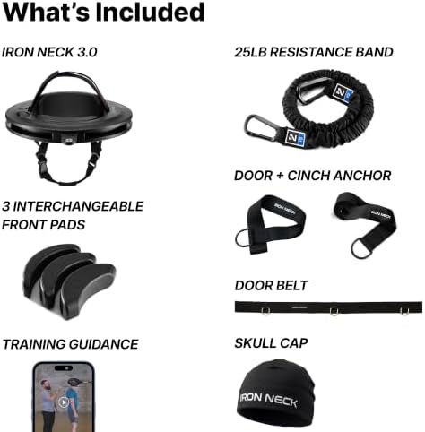 Iron Neck - Advanced Neck Trainer, Strengthener, Exerciser, & Rehabilitation Device to Relieve Pain & Improve Posture - Workout & Strength Training Equipment, Home Gym Accessories for Men
