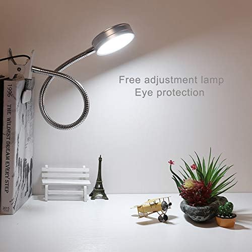 Office Table Lamp Adjustable Eye Protection Reading Table Light, Led Clip Desk Light, USB Connection, Reading Light and Eye Protection Table Lamp for Bedside, Office, Bedroom (Black)
