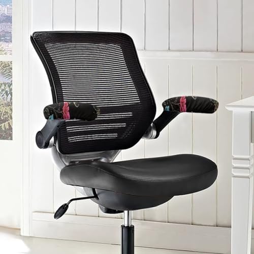 Butterfly Flower Print Office Chair Arm Covers, 2 Pack Dust-Proof Chair Arm Rest Covers Washable, Comfort Elastic Office Chair Armrest Slipcovers for Rotating Chairs