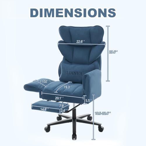 500LBS Big and Tall Office Chair, Ergonomic Cross Legged Desk Chair
