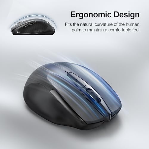 TECKNET Wireless Mouse Rechargeable, 2.4G Computer Mice with USB-A Receiver