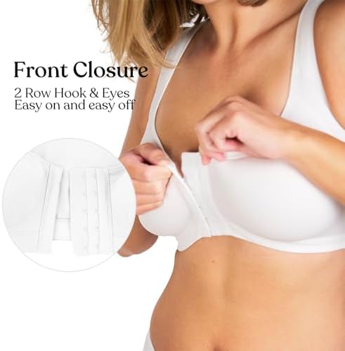 HSIA Posture Bras for Women Front Closure No Underwire Back Support Bra