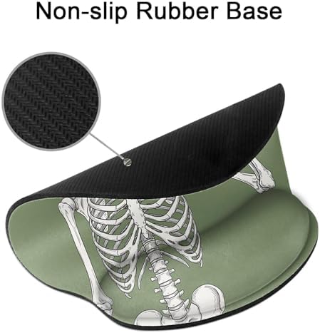 Britimes Ergonomic Mouse Pad with Wrist Support, Skull Skeleton