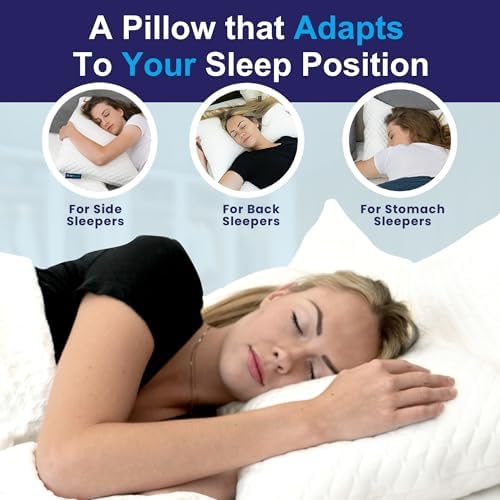 Sidney Sleep Adjustable Bed Pillow for Neck and Shoulder Support with Extra Shredded Fill - Cervical Contour Pillow for Side and Back Sleepers. Standard Size 19" x 26" CertiPUR-US Certified (Magenta)