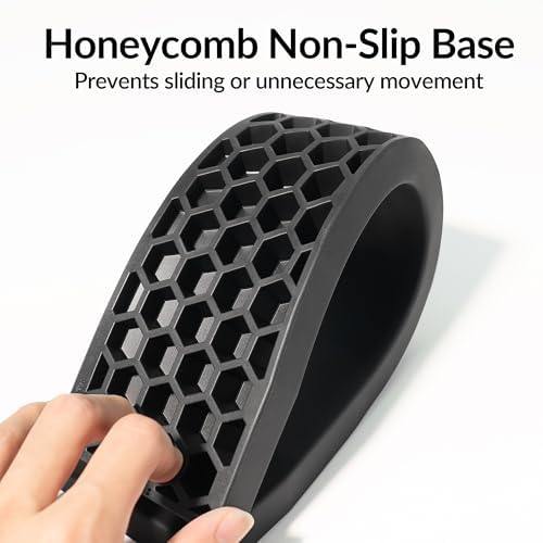Keychron Black Silicone Wrist & Palm Rest, 17.56" for 100% Alice Layout Mechanical Keyboards (Q13 Max / Q13 Pro) – Full Honeycomb Anti-Slip Base, Smooth and Soft Typing Support