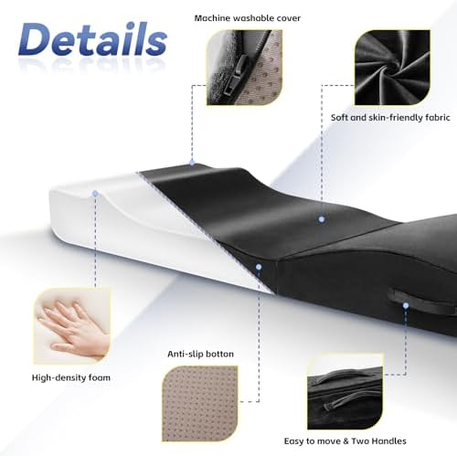 Lash Bed Topper 71"x28"x7" Ergonomic Foam Cushion Non-Slip Base