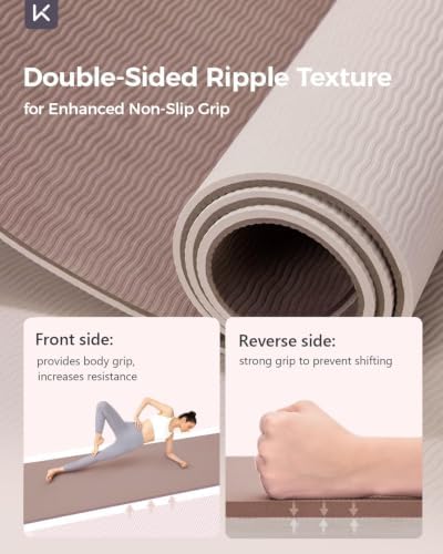 KEEP 72" x 24" Yoga Mat, 7mm Thick Non Slip TPE Mat