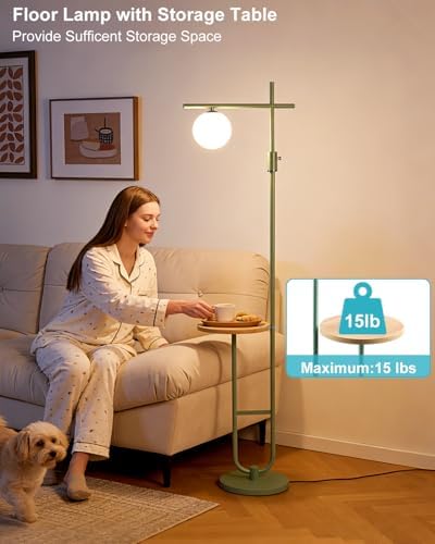 Lightdot Floor Lamps with Table, 66IN Dimmable Modern Standing Tall Lamp