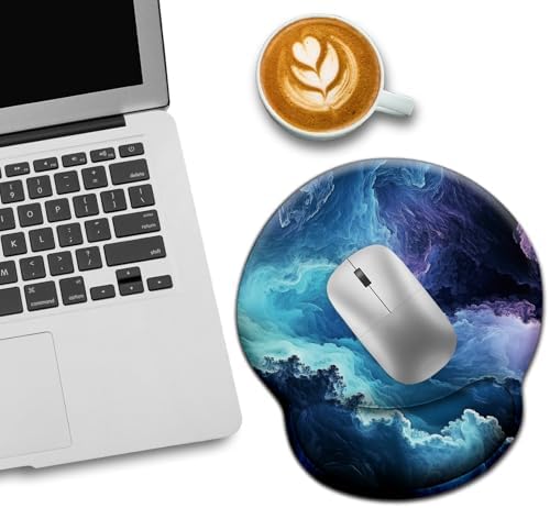 LIMKRIAN Galaxy Mouse Pad with Wrist Rest, 9.8 x 8.6 in
