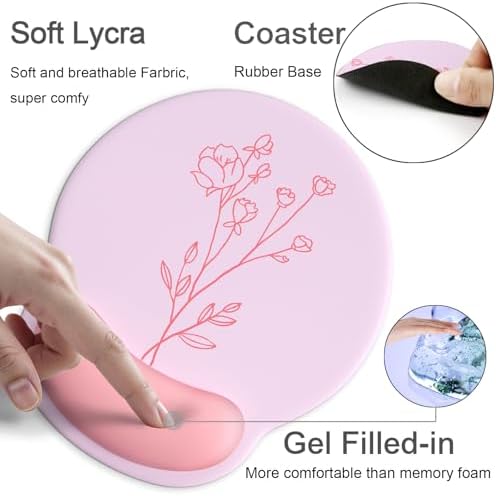 Ergonomic Mouse Pad with Wrist Rest Support,Gel Mouse Pads for Desk