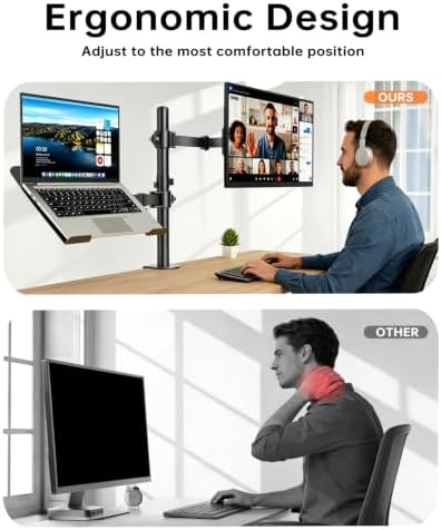 Afaloona Dual Monitor and Laptop Stand for 13-32" Monitor & 11-17" Laptop
