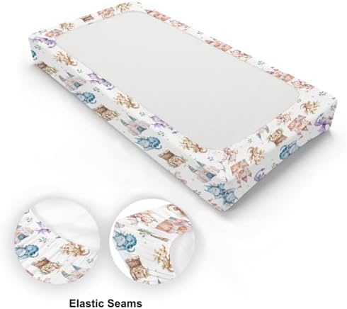 Cute Cartoon Dragon Castle Stars Leaves Baby Changing Pad Cover,Unisex Dragon Nursery Diaper Changing Table Pad Mat Sheet for Boys Girls-16x32