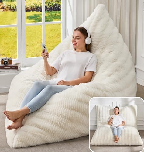 Hobestluk Adult Bean Bag Chair 3 in 1 Convertible Large Bean Bag Sofa