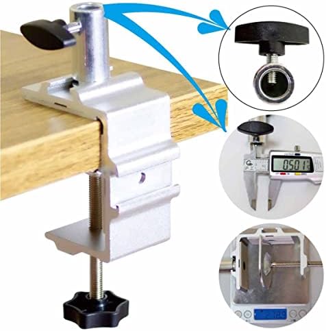 Replacement Heavy Duty C Clamp for 1/2” Base Magnifying Lamp,Desk Lamp,Swing Arm Lamp,Phone I pad Mount,Tablet Mic Holder,Table Mount Clamp for Microphone Stand Mic Boom Arm (G1 SIVLER)