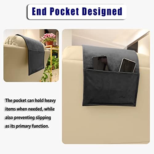 Velvet Recliner Headrest Pillow, Non-Slip Neck Support, Black