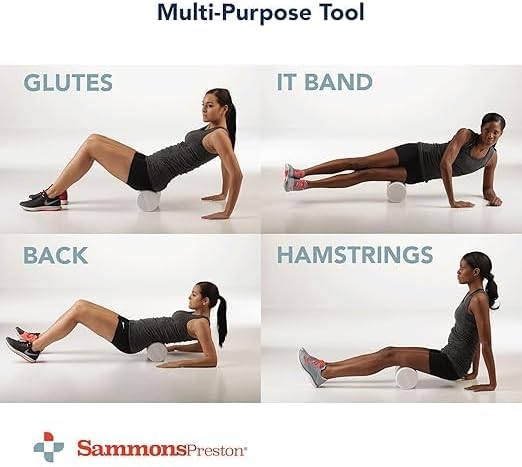 Sammons Preston Foam Therapy Roll, Back Roller, Exercise, Muscle, Yoga, 3"
