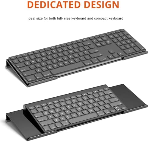Richboom Computer Keyboard Stand Tilt PC Keyboard Stand Riser for Easy Ergonomic Typing, Acrylic Keyboard Tray Holder for Office Desk, Home, School, with Silicone Anti-Slip Case, Black